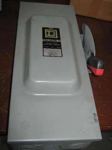 1 pc square d hu363 heavy duty safety switch, 100 amp, 600v, used for sale