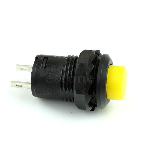 Hot sell 5pcs 12mm yellow locking latching off- on push button car/boat switch for sale