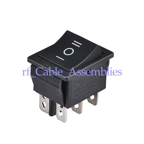 10x 3-way rocker switch large current dpdt 16a 250v ac 6 pin power switch black for sale
