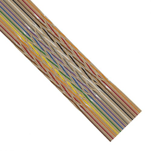 Flat ribbon cable. 10 twisted pairs (20 conductors), 28ga, about 20 in section.