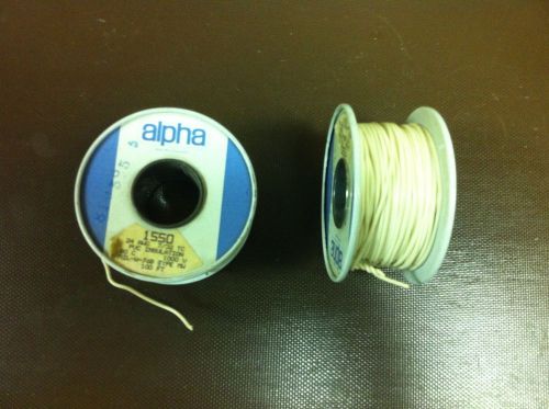 Hookup wire 24awg mil-w-76b type mw 7/32tc 200ft lot white alpha wire 1550 for sale