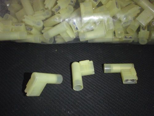 100 pc female spade 90 degree crimp.250 yellow 12-10 awg for sale