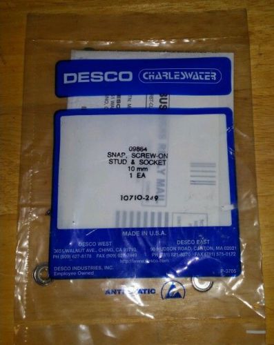 Desco tb-2000 09864 10mm screw-on snap, stud &amp; socket nib for sale