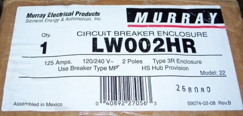 NEW Siemens Murray Circuit Breaker Enclosure LW002HR 125A  120/240V Type 3R