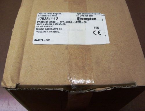 Crompton - 077-05fa-lstm-c6 switchboard meter - 0/2000amp - 60hz - nib for sale