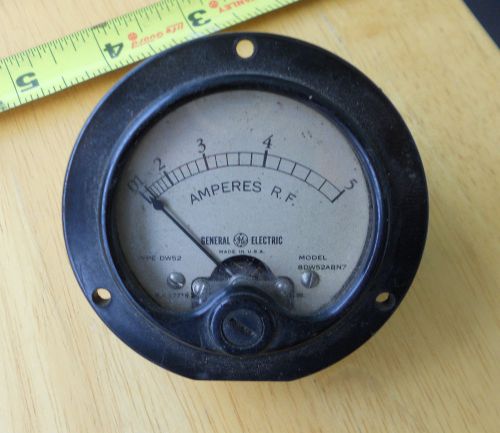 Vintage general electric ge r-f amperes meter model 8dw52abn7 type dw-52 for sale
