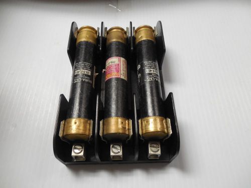 Gould shawmut fuse holder w diff fuses 60608 3 pole 600v 60a 60 a amp for sale