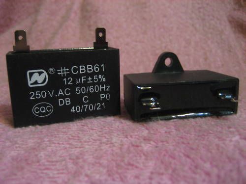 2 fan metallized capacitor ac 250v 50/60hz 12uf cbb61 for sale
