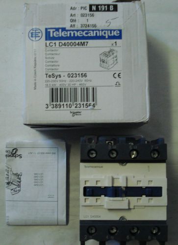 Telemecanique lc1 d40004m7 contactor,tesys-023156,220-230v, 50hz for sale