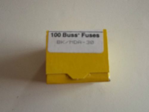 MDA-30 QTY 100 BULK BUSSMAN   Fuses 250V 30A Time Delay Ceramic
