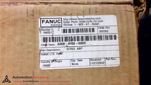 Fanuc a06b-6100-h003, servo amplifier 6axis, new for sale