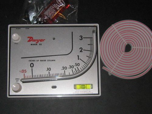 Dwyer® 25 MANOMETER, MARK II, 0-3&#034; W.C./Low Pressure Guage/Spray Booth Equipment