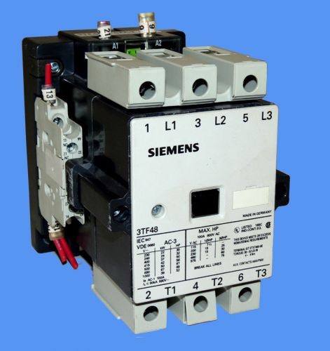 Siemens 3tf 3tf48 ac motor contactor 3-pole 100a 600v 3tf48-11-0ac2 / warranty for sale