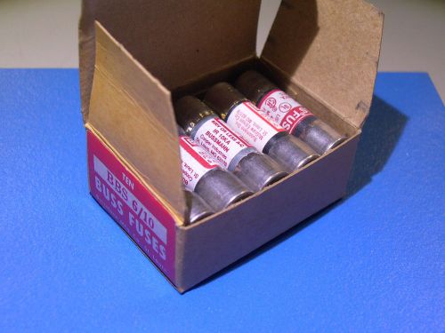 Box of 10 Fuses BUSS BBS-6/10 0.6A 48V FAST ACTING MIDGET FUSE NEW NOS