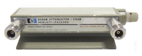 Agilent HP 8496B Step Attenuator DC-18GHz 110dB Opt-001 Type-N/ Stand / Warranty