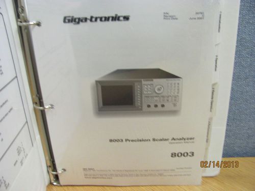 Gigatronics model 8003: precision scalar analyzer - operation manual for sale
