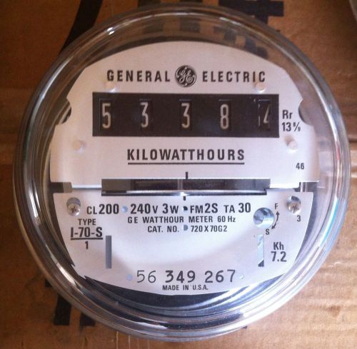 GE- ELECTRIC WATTHOUR METER (KWH) - TYPE I70S, I-70S, EZ READ, 240V, 200A