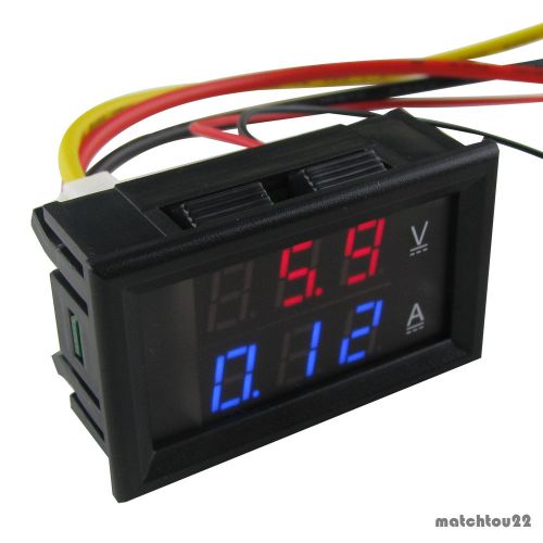 Dc300v(50a) dual led digital voltmeter ammeter(red/blue)dc4.5-30v for sale