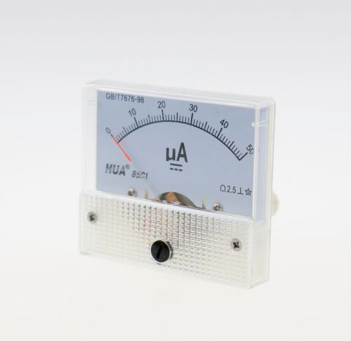 Class 2.5 Accuracy DC 0-50uA Analog Panel Meter Ammeter