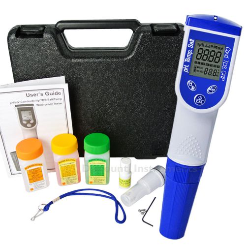 6-in-1 pH ORP Conductivity TDS Temp. Salinity Water Quality Tester Meter IP57