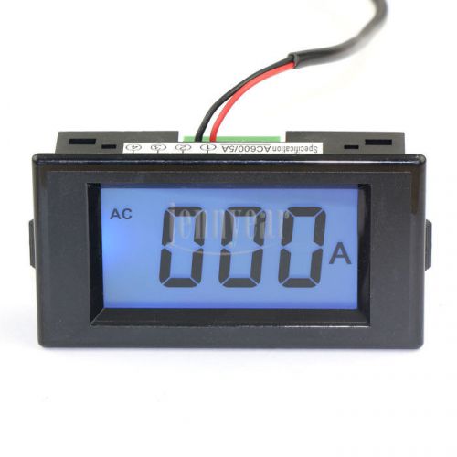 AC 600A Digital Ammeter Blue LCD Amp Panel Meter AC/DC8-12V Current Monitor