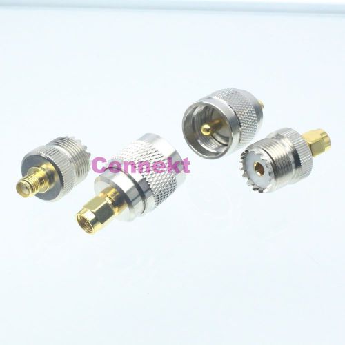4pcs/set SMA &amp; PL259 SO239 UHF kit male plug female jack RF adapter connector