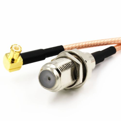 1 x F female jack to MCX  male right angle RG316 pigtail RF cable 40cm
