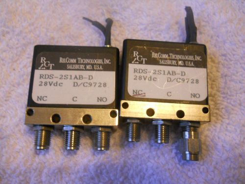 18 GHZ RelComm RF Microwave Relay RDS-2S1AB -D 28VDC lot of 2