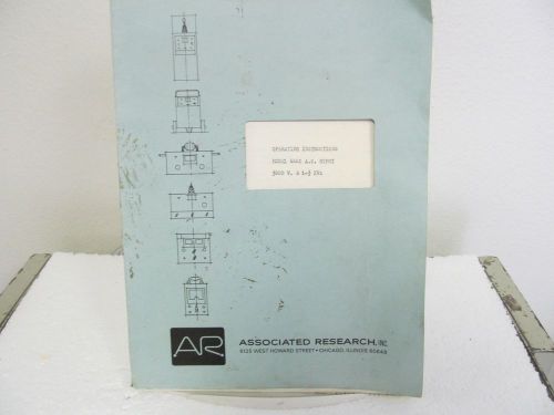 Associated Research 4441 AC Hypot Operating Instructions w/schematics