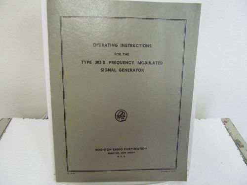 Boonton 202-D Frequency Modulated Signal Generator Operating Instruc Manual