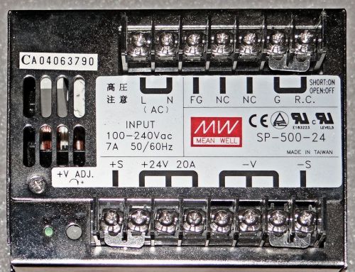 24VDC 20A 24 Volt 20 Amp Mean Well SP-500-24 PSSW Unit Input 100-240VAC 50/60 Hz
