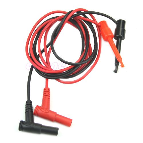 1pair for multimeter test equipment banana plug to test hook clip probe cable for sale