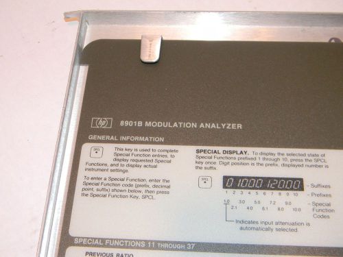 HP Aglent 8901B Pull Out Reference Information Operation Cards &amp; Tray