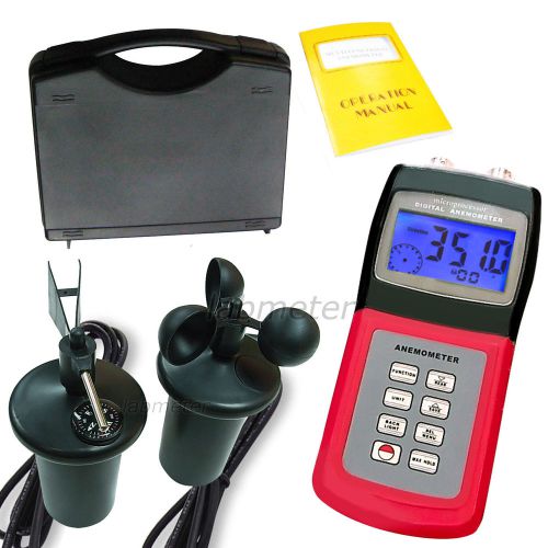 Digital thermometer anemometer temperature speed velocity wind meter instrument for sale
