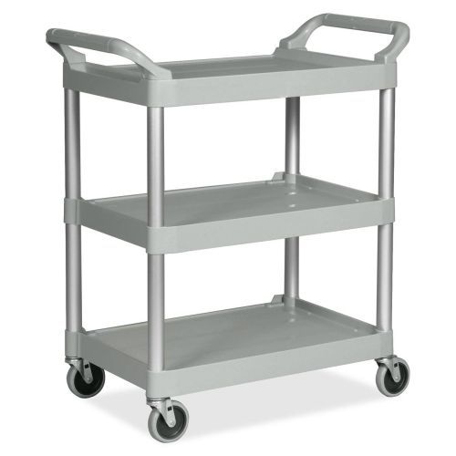 Rubbermaid 3-Shelf Utility Service Cart - 3 Shelf - 200 lb Capacity - Platinum
