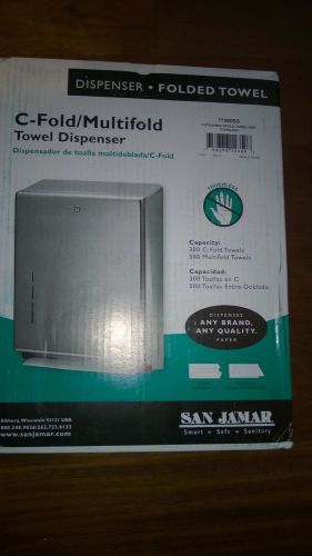 San jamar wall mount c-fold / multi-fold paper towel dispenser stainless steel for sale