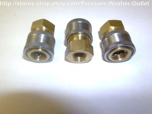 3 Pcs Pressure Washer Brass Quick Connect Socket I/4&#034; Fem. Thread Brass 4000psi