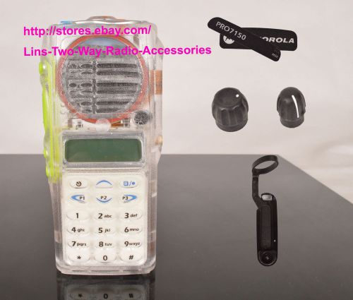 Transparent  housing case for Motorola PRO7150 ( LCD+Ribbon Cable+Speaker+mic)