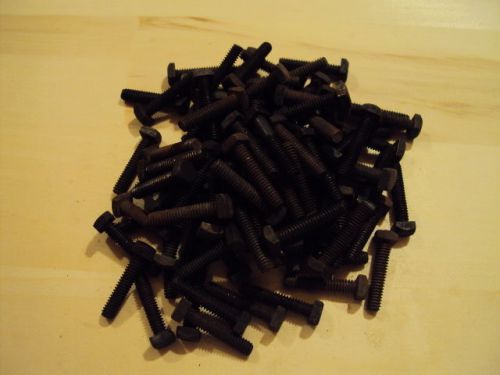 100 VINTAGE NEW OLD STOCK 1/4&#034; X 1 3/16&#034; SQUARE HEAD BLACK BOLTS #18 THREAD
