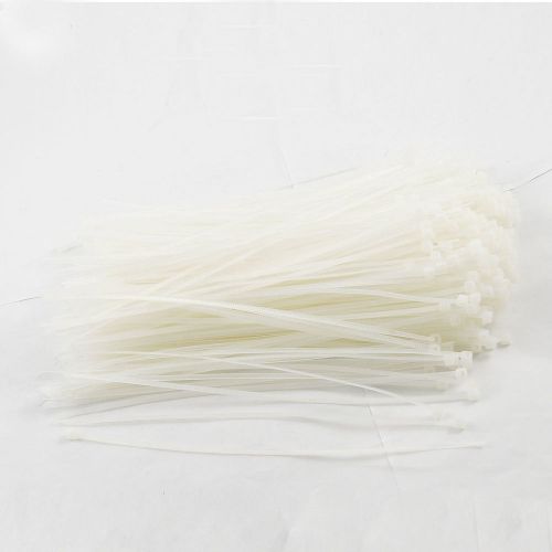 500 Pcs White Plastic Cable Zip Tie Fasten Wrap 185mm x 2mm