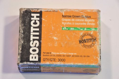 Bostitch narrow crown staples - sx50351-3/16g - 3000 staples for sale