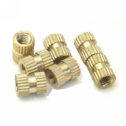 Lot100 Brass Knurl Nuts M4*6mm(L)-6mm(OD) Metric Threaded