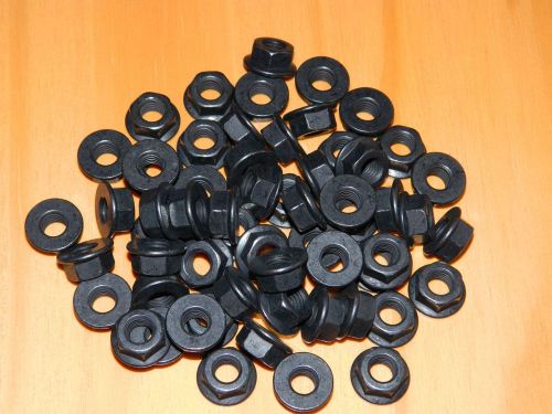 Lot 25 m8-1.25 metric hex flange black nuts w finigard anti-corrosion automotive for sale