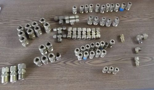 Assortment of swagelok and parker brass fittings for sale