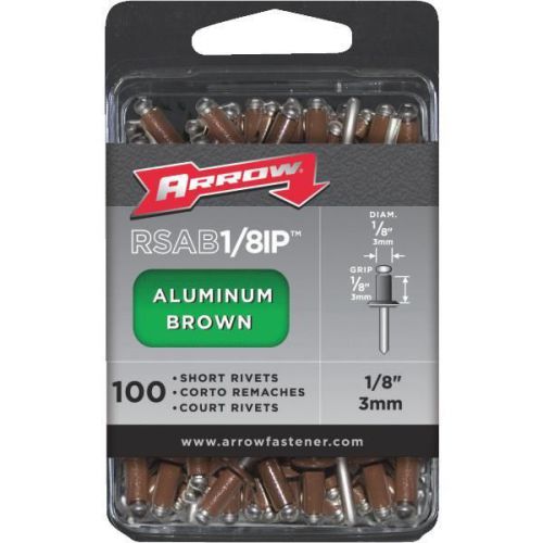 Arrow fastener rsab1/8ip arrow rivets-1/8x1/8 brn alum rivet for sale