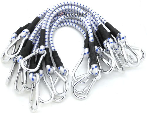 10pc 24&#034; heavy duty bungee cords 24 inch long bungee thick tie downs w/ hooks for sale