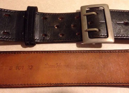 Old Vintage Don Hume Black Leather Police Duty Belt B101 32