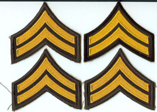 New 4 Corporal Embroidered Chevron Stripes Gold Brown Police Patch