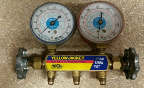 Yellow jacket hvac test and charging manifold r-134a r-404a r-507 same day ship for sale
