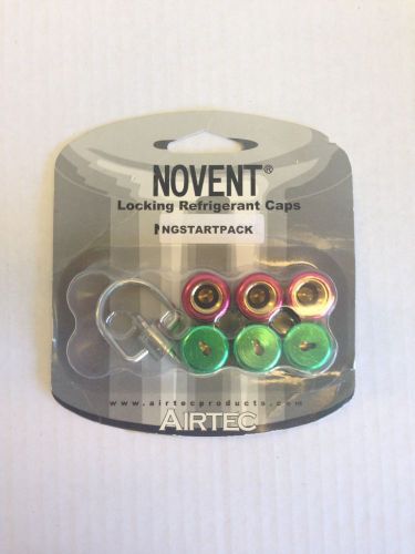 Novent Locking Refrigerant Caps (6) pack with Multi Key